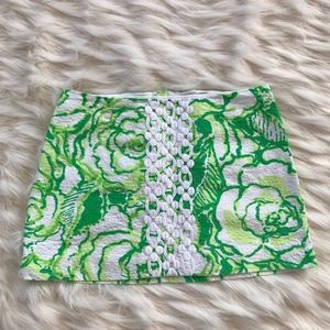 Lilly Pulitzer Green and White Skirt Size 10